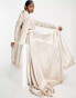 Фото #2 товара Kanya London Bridesmaid Lehenga full flare frill skirt & dupatta scarf in muted blush