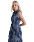 ფოტო #3 პროდუქტის Women's Printed Mini-Pleated Tiered Shirtdress