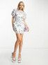 Фото #7 товара Maya flower sequin mini dress in white