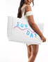 Фото #1 товара South Beach Sunday canvas tote bag in off white