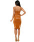 Women's Ruched Midi Faux Leather Dress