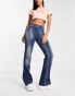 Фото #2 товара COLLUSION x008 rigid flare jeans in dark y2k wash