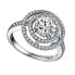 Фото #2 товара Cubic Zirconia Sterling Silver White Gold Plated Round Fancy Ring