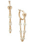 Gold-Tone Imitation Pearl Heart Hoop Chain Drop Earrings - фото #1