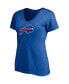 ფოტო #3 პროდუქტის Women's Josh Allen Royal Buffalo Bills Player Icon Name and Number V-Neck T-shirt