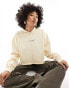 HUGO Dephana_1 crop logo hoodie in cream M - фото #2