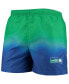 ფოტო #2 პროდუქტის Men's Royal Seattle Seahawks Retro Dip-Dye Swim Shorts