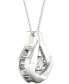 Twinkling Diamond Star diamond Framed Solitaire 18" Pendant Necklace (1/5 ct. t.w.) in 10k White Gold