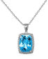 Фото #1 товара Macy's blue Topaz (11 ct. t.w.) & White Topaz (3/4 ct. t.w) 18" Pendant Necklace in Sterling Silver