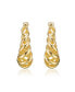 Фото #1 товара Modern 14k Gold Plated Twisted Halo Hoop Earrings