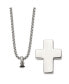Chisel brushed Reversible Cross Ash Holder Box Chain Necklace