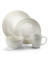 Round Stoneware 16 Piece Dinnerware Set, Service for 4