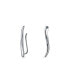 Minimalist Geometric Linear Wave Ear Pin Crawlers Climbers Earrings For Women Teen.925 Sterling Silver