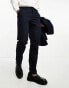 Only & Sons slim fit linen mix suit trousers in navy