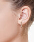 ფოტო #2 პროდუქტის EFFY® Diamond In & Out Small Hoop Earrings (3/8 ct. t.w.) in Sterling Silver, 1"