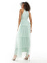 Vila Bridesmaid halterneck tulle maxi dress with tiered skirt in mint green cameo green, 44 - фото #8