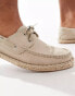 ASOS DESIGN boat shoe espadrille in stone canvas