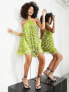 Фото #1 товара ASOS EDITION paillette fringe sequin halter mini dress in lime green