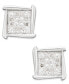 Diamond Accent Square Stud Earrings in 10k White, Yellow or Rose Gold