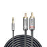 Lindy 3m 3.5mm to Phono Audio Cable - Cromo Line - 3.5mm - Male - 2 x RCA - Male - 3 m - Anthracite