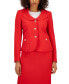 Women's Curved Collar Button-Front Jacket & Pencil Skirt Suit