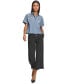 Women's Embellished Cropped Chambray Top