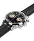 ფოტო #3 პროდუქტის Men's Swiss Intra-Matic Chronograph H Black Leather Strap Watch 40mm