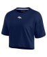 Women's Navy Denver Broncos Super Soft Short Sleeve Cropped T-shirt