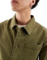 Timberland washed canvas worker jacket in olive green