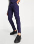 Фото #1 товара ASOS DESIGN skinny linen mix suit trousers in navy