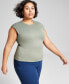 ფოტო #1 პროდუქტის Trendy Plus Size Second-Skin Muscle T-Shirt, Created for Macy's