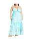 ფოტო #1 პროდუქტის Plus Size Harlow Border Maxi Dress