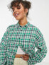 COLLUSION Unisex oversized check in green