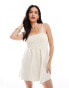 Rhythm classic shirred beach midi dress in white