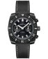 Men's Swiss Automatic Chronograph DS Black Leather Strap Watch 44mm