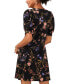 Фото #3 товара Petite Printed Round-Neck Short-Sleeve Dress