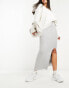 Фото #6 товара Stradivarius knitted midi skirt with split in grey