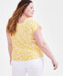 Фото #2 товара Plus Size Printed Square-Neck Top, Created for Macy's