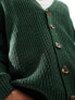 Фото #3 товара ASOS DESIGN oversized knitted fisherman rib cardigan in green