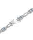 Фото #3 товара Aquamarine (3-1/3 ct. t.w.) & Diamond (1/20 ct. t.w.) Open Link Bracelet in Sterling Silver
