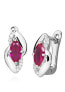 Elegant silver earrings with rubies SVLE0632SH8R100