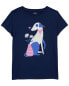 Kid Dog and Flowers Graphic Tee S