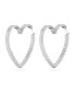 ფოტო #3 პროდუქტის Crystal Heart Large Matrix Hoop Earrings