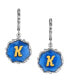 ფოტო #11 პროდუქტის Silver Tone Blue Enamel Gold Tone Initial Earrings