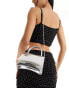 Фото #6 товара True Decadence glitter clutch bag in silver croc