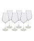 White Water Glasses with Stem, Set of 6