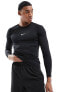 Фото #5 товара Nike Pro Training Swoosh Dri-Fit log sleeve t-shirt in black