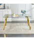 Фото #3 товара Rectangular Glass Dining Table, Golden Legs