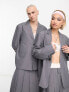 Фото #1 товара Reclaimed Vintage genderless boxy blazer co-ord in grey