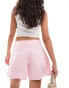 Mango straight woven shorts in washed pink